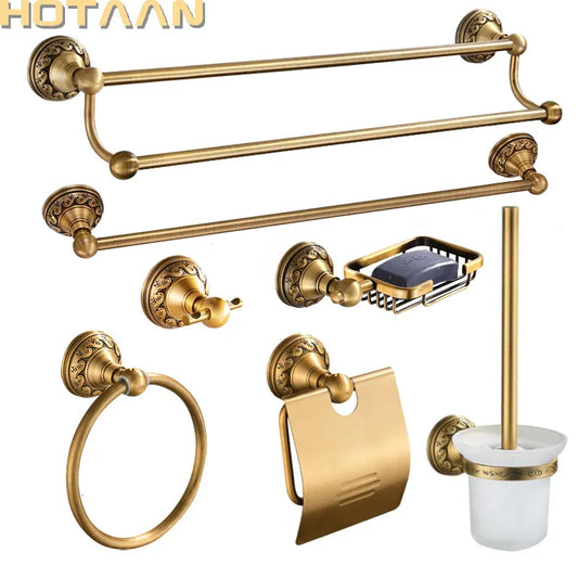 . Antique Brass Aluminium Bathroom Accessories Set,Robe hook,Paper